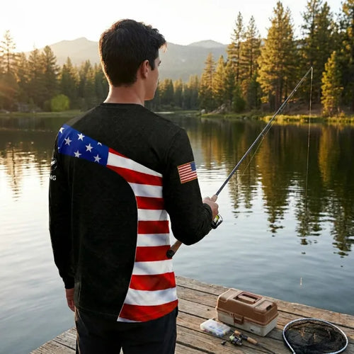 Fish Life American Bass Fishing Long Sleeve Shirt