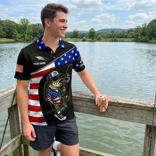 Fish Life American Bass Fishing Polo Shirt