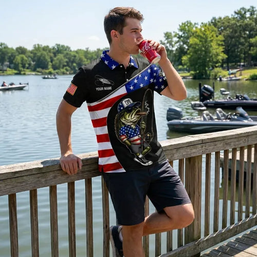 Fish Life American Bass Fishing Polo Shirt