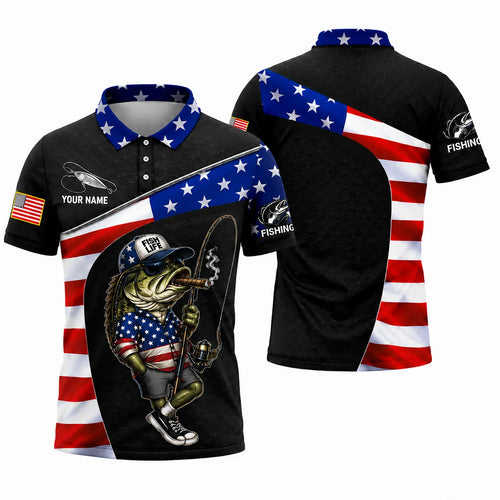 Fish Life American Bass Fishing Polo Shirt