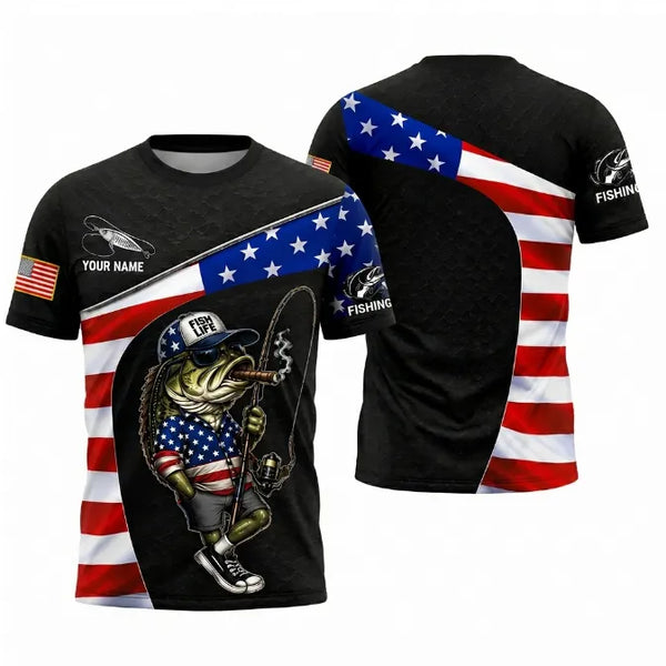 Fish Life American Bass Fishing T-Shirt