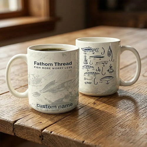 Fish More Worry Less Fishing Mug