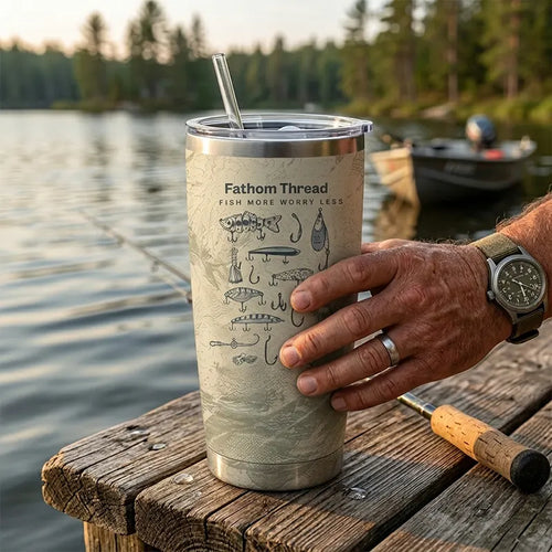 Fish More Worry Less Fishing Tumbler