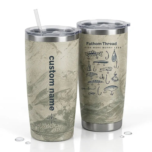 Fish More Worry Less Fishing Tumbler