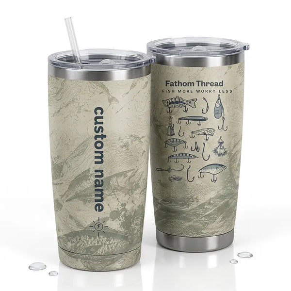 Fish More Worry Less Fishing Tumbler