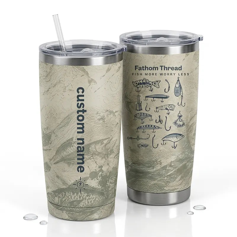 Fish More Worry Less Fishing Tumbler