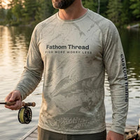 Fish More Worry Less Fishing Zip Long Sleeve Shirt