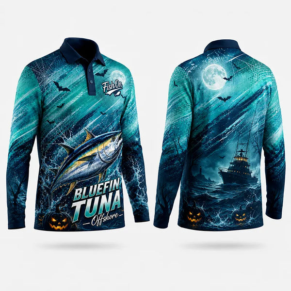 Fish On Halloween Tuna Fishing Polo Long Sleeve Shirt 2026