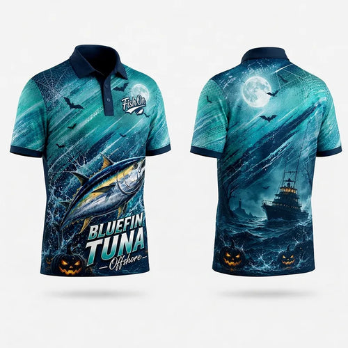 Fish On Halloween Tuna Fishing Polo Shirt