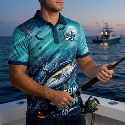 Fish On Halloween Tuna Fishing Polo Shirt