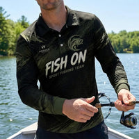 Fish On Sport Fishing Team All-Over Print Polo Long Sleeve Shirt