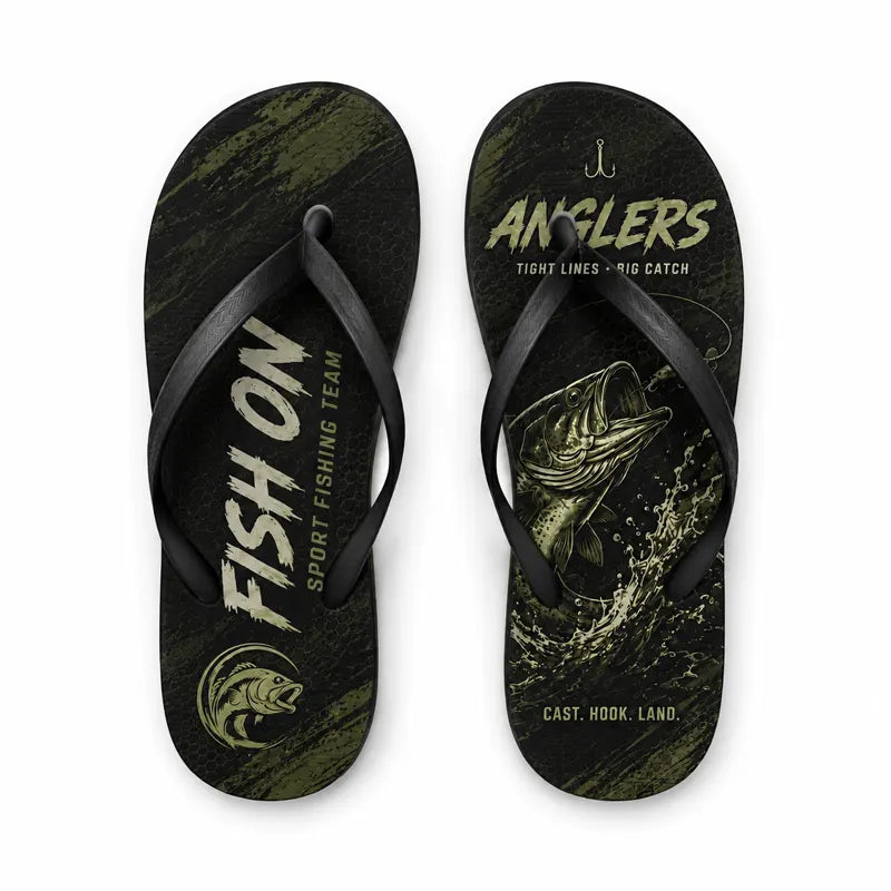 Fish On Sport Fishing Team Flip Flops