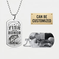 Fish With Honor Personalized Dog Tag Necklace