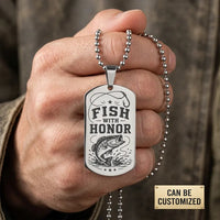 Fish With Honor Personalized Dog Tag Necklace