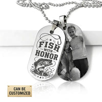 Fish With Honor Personalized Dog Tag Necklace