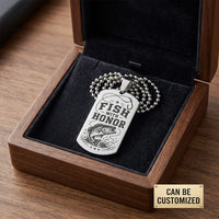 Fish With Honor Personalized Dog Tag Necklace