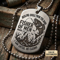 Fisher of Men Christian Fishing Personalized Dog Tag Necklace