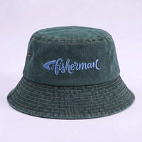 Fisherman Embroidered Bucket Hat