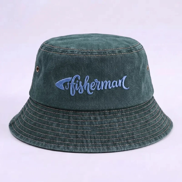 Fisherman Embroidered Bucket Hat