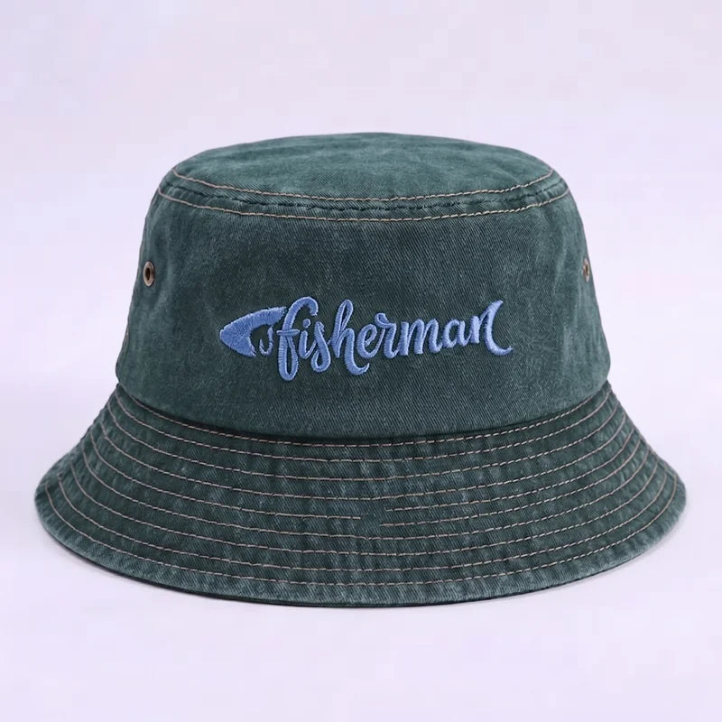 Fisherman Embroidered Bucket Hat
