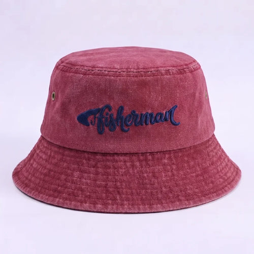 Fisherman Embroidered Bucket Hat