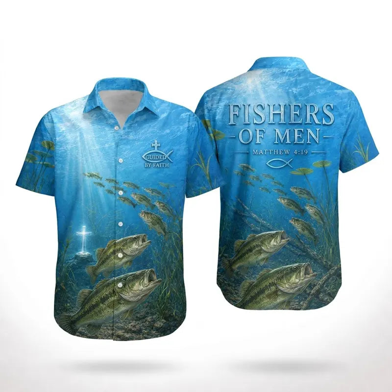 Fishers Of Men Guided By Faith Bass Hawaiian Shirt