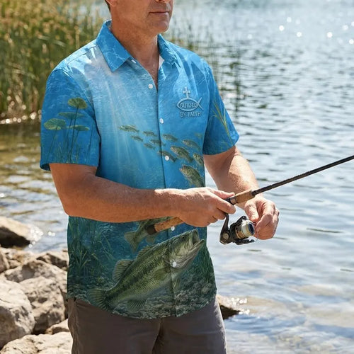 Fishers Of Men Guided By Faith Bass Hawaiian Shirt