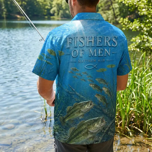 Fishers Of Men Guided By Faith Bass Hawaiian Shirt