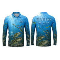 Fishers Of Men Guided By Faith Bass Polo Long Sleeve Shirt