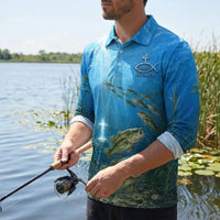 Fishers Of Men Guided By Faith Bass Polo Long Sleeve Shirt