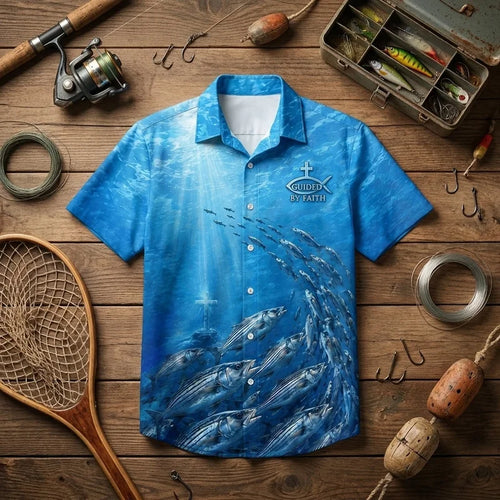 Fishers Of Men Guided By Faith Fishing Hawaiian Shirt