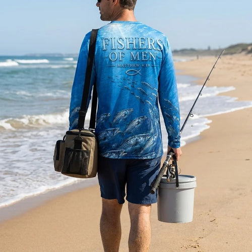 Fishers Of Men Guided By Faith Fishing Long Sleeve Shirt