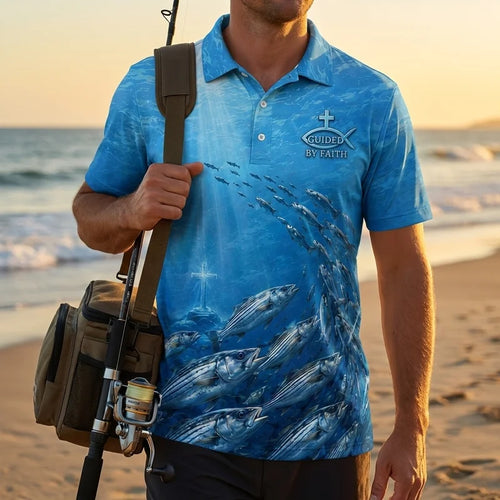 Fishers Of Men Guided By Faith Fishing Polo Shirt