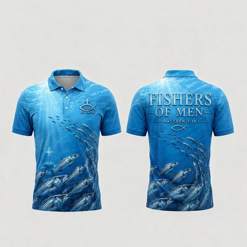 Fishers Of Men Guided By Faith Fishing Polo Shirt