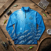 Fishers Of Men Guided By Faith Fishing Zip Long Sleeve Shirt