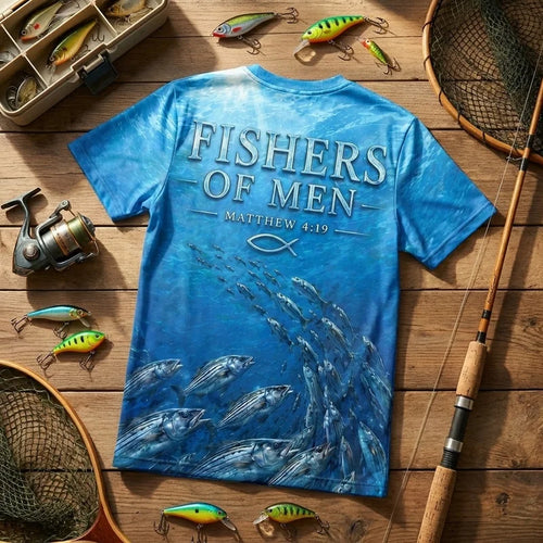 Fishers Of Men Guided By Faith Fishing T-Shirt
