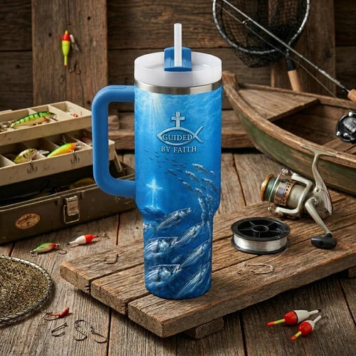 Fishers Of Men Guided By Faith Fishing Tumbler