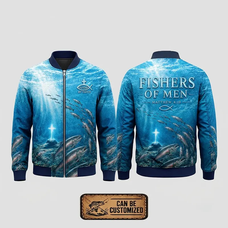 Fishers Of Men Guided By Faith Salmon Bomber Jacket 2026