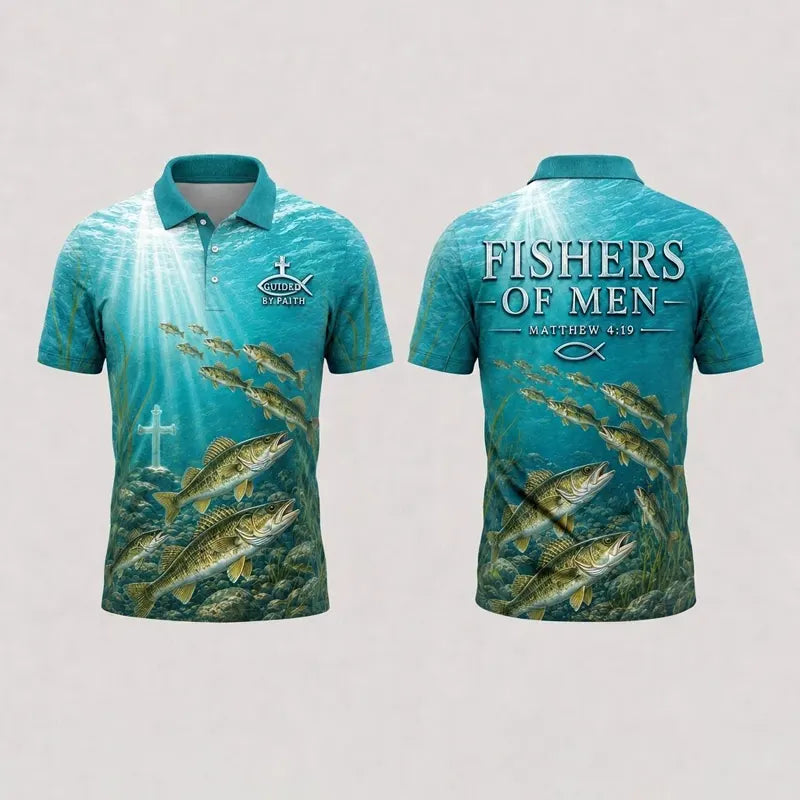 Fishers Of Men Guided By Faith Walleye Polo Shirt 2026