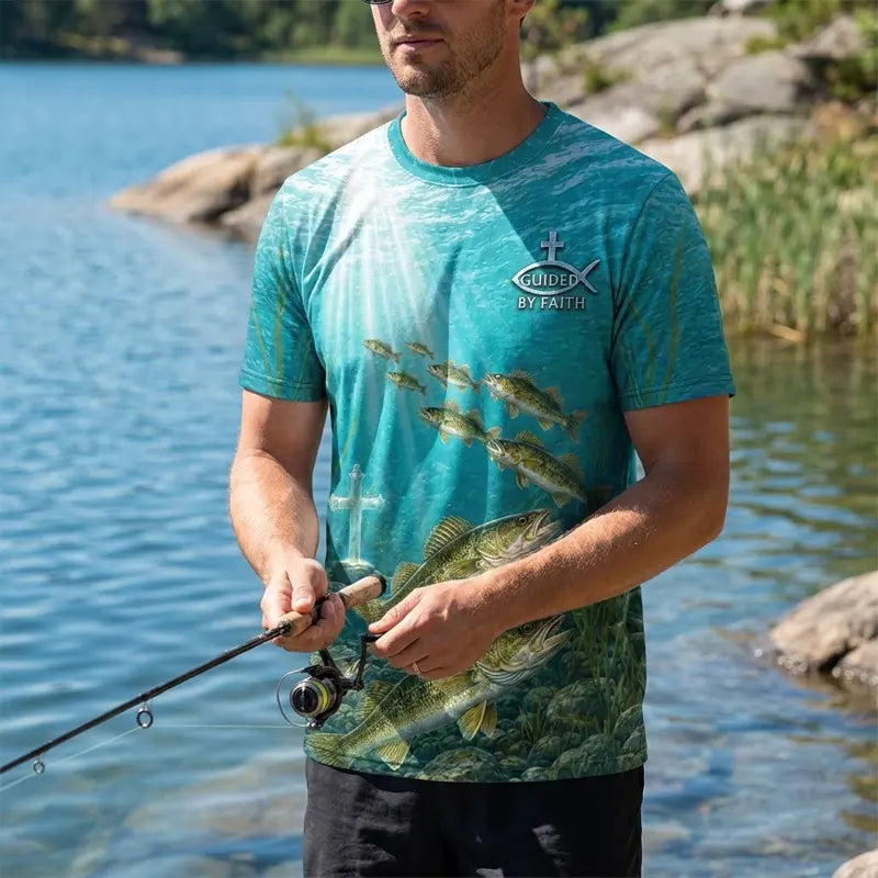 Fishers Of Men Guided By Faith Walleye T-Shirt 2026