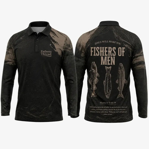 Fishers of Men Christian Fishing Polo Long Sleeve Shirt
