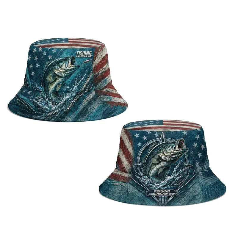 Fishing American Way Bucket Hat