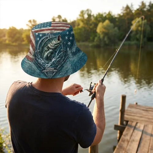 Fishing American Way Bucket Hat