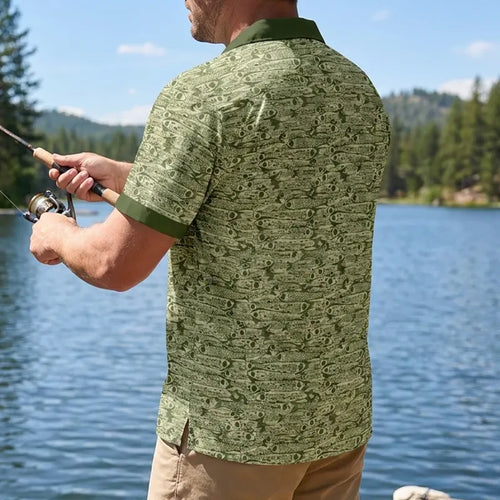 Fishing Camo Fish Pattern Performance Hawaiian Shirt