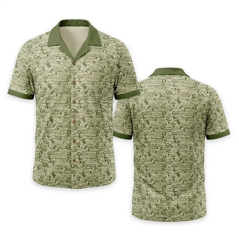 Fishing Camo Fish Pattern Performance Hawaiian Shirt