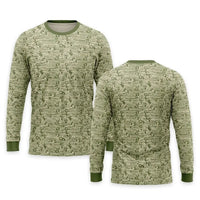 Fishing Camo Fish Pattern Performance Long Sleeve Shirt