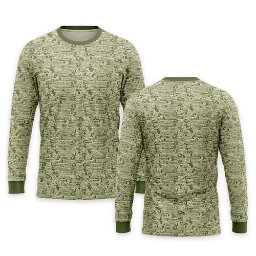 Fishing Camo Fish Pattern Performance Long Sleeve Shirt