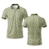 Fishing Camo Fish Pattern Performance Polo Shirt