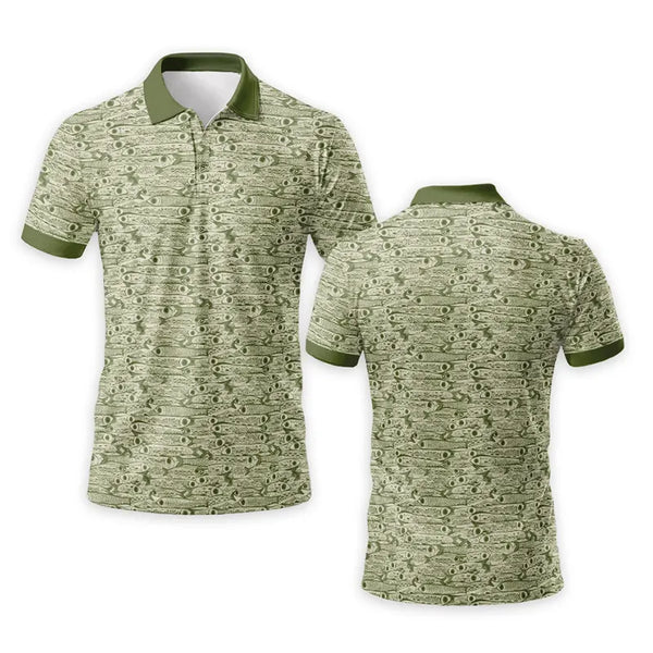 Fishing Camo Fish Pattern Performance Polo Shirt 2026