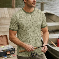 Fishing Camo Fish Pattern Performance T-Shirt